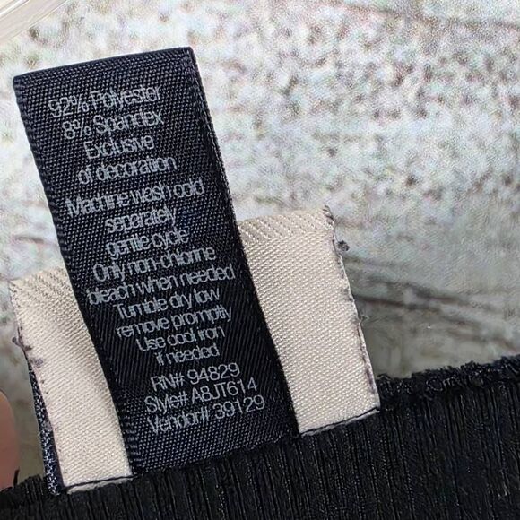 Daytrip Black Ribbed Lace-Up Front Top Large - Picture 4 of 6